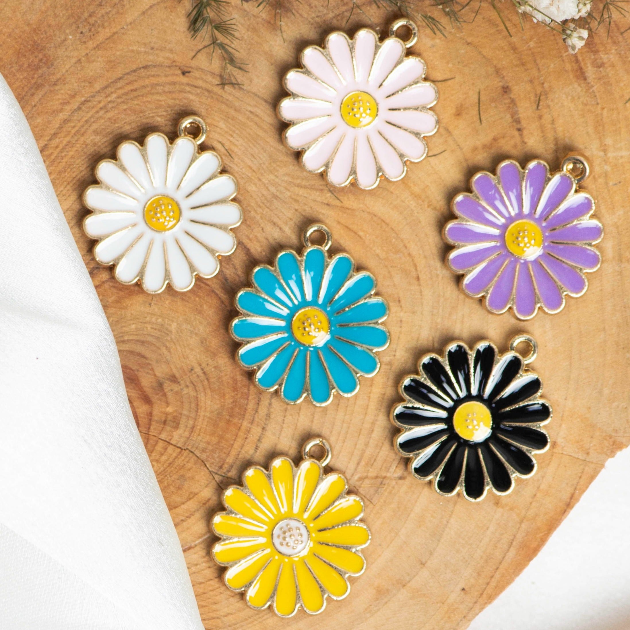 Simple Enamel Flower Charm Flower Charms Enamel Charms Bulk Charms