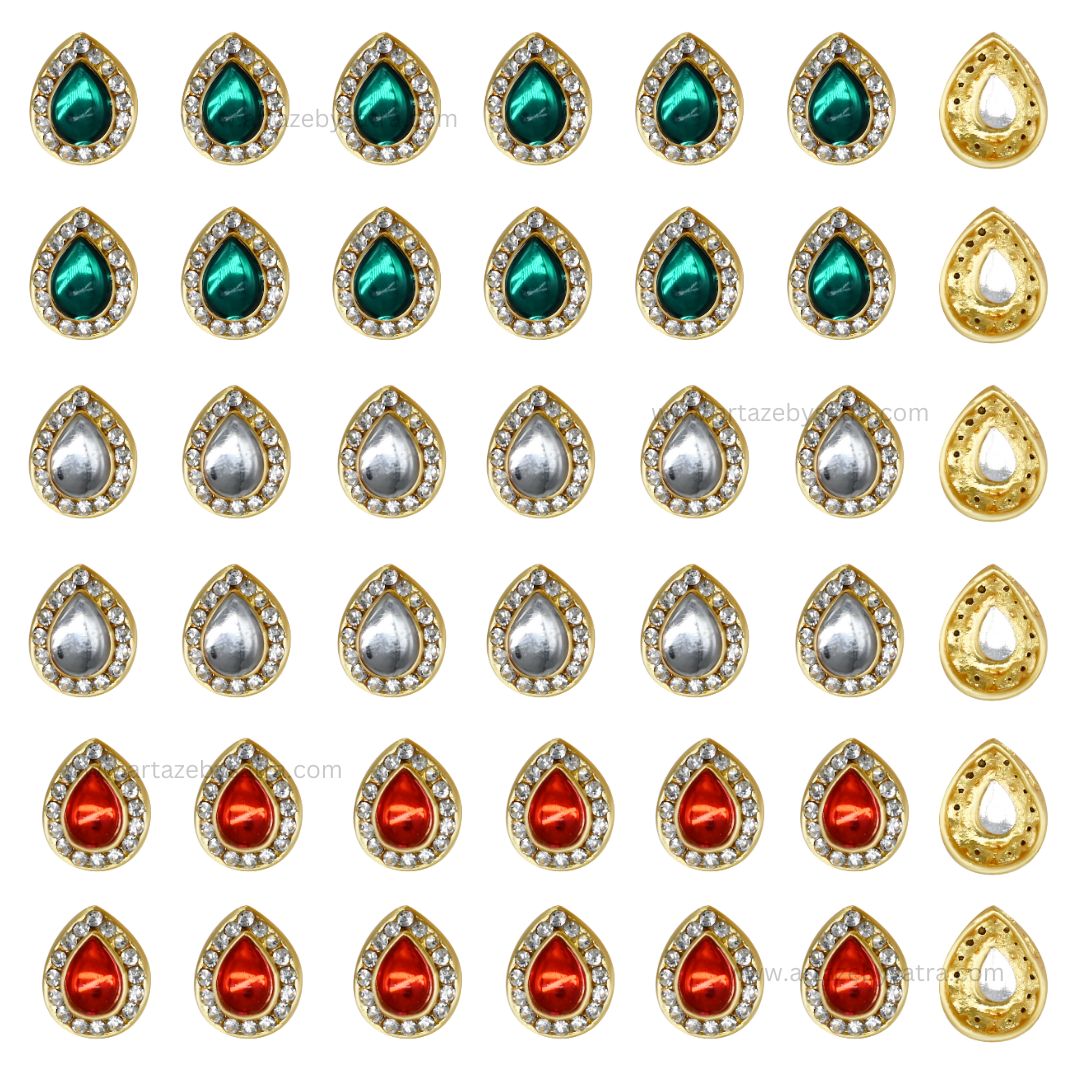 Meenakari Kundan Beads | Size : 18mm | Qty : 6pcs | MKB40