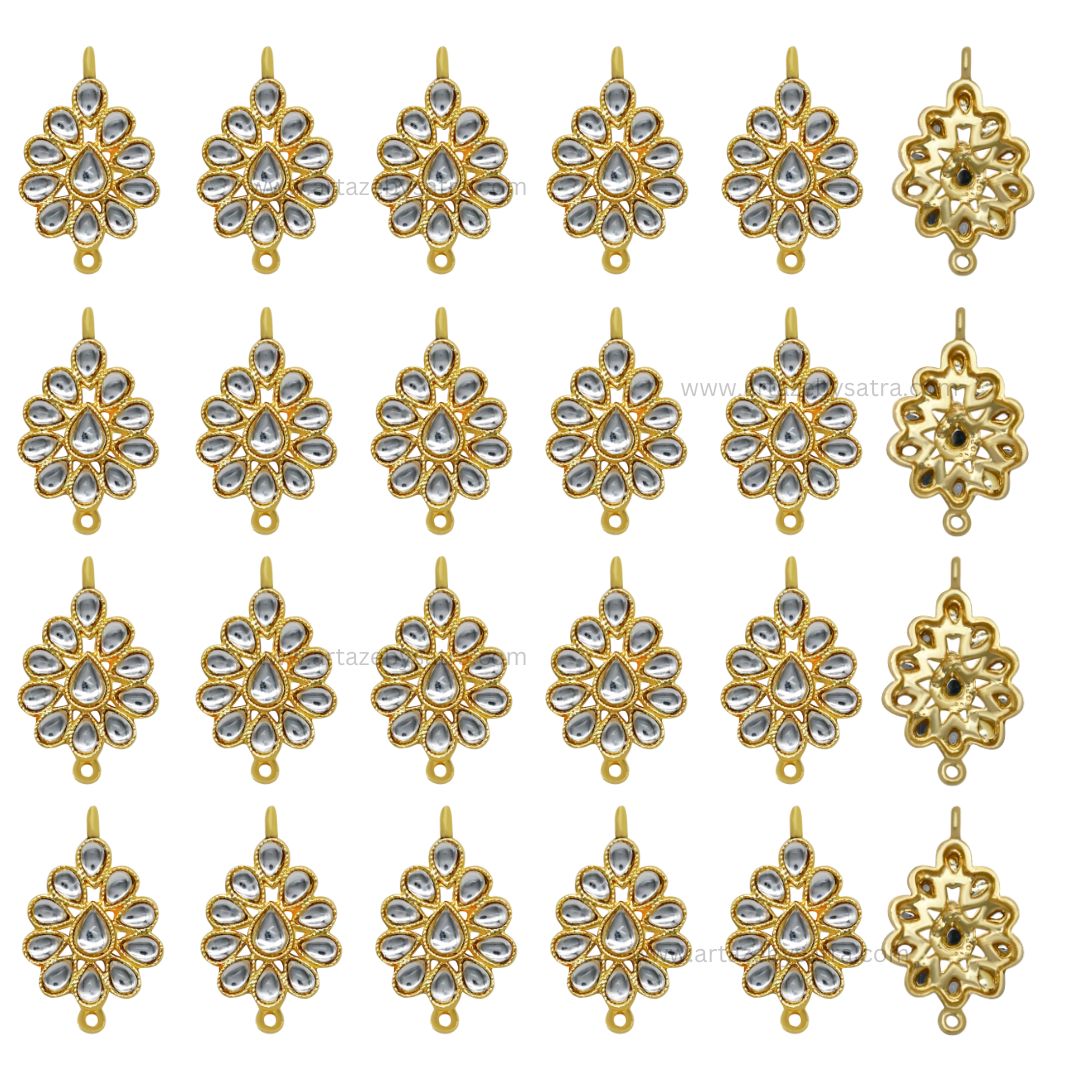 Meenakari Kundan Beads | Size : 38mm | Qty : 6pcs | MKB23