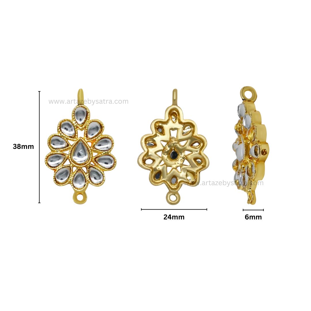 Meenakari Kundan Beads | Size : 38mm | Qty : 6pcs | MKB23