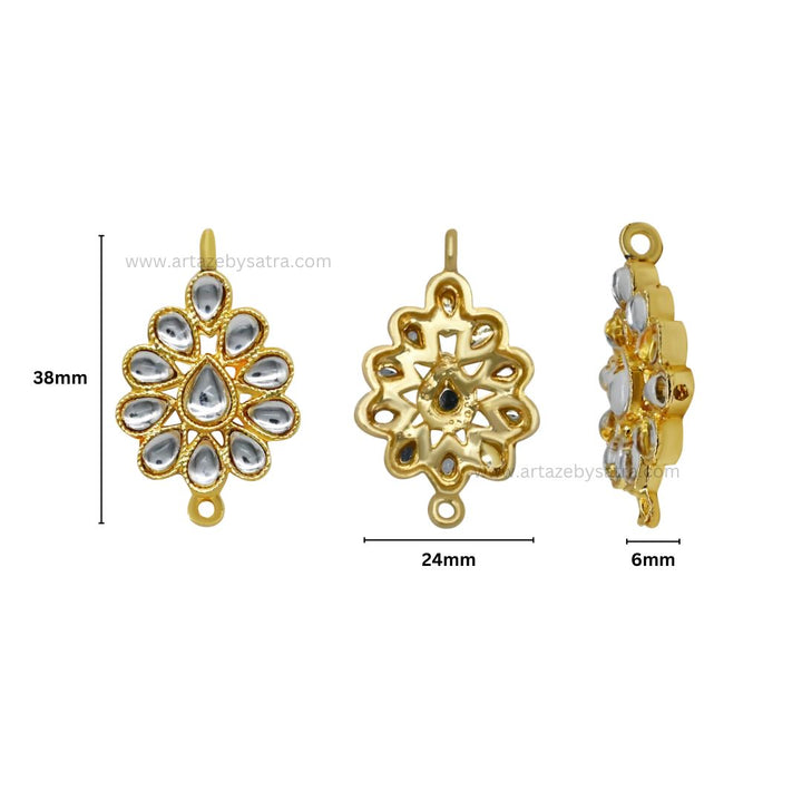 Meenakari Kundan Beads | Size : 38mm | Qty : 6pcs | MKB23