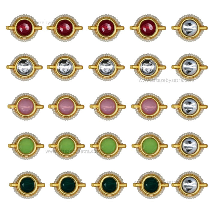 Meenakari Kundan Beads | Size : 18mm | Qty : 12pcs