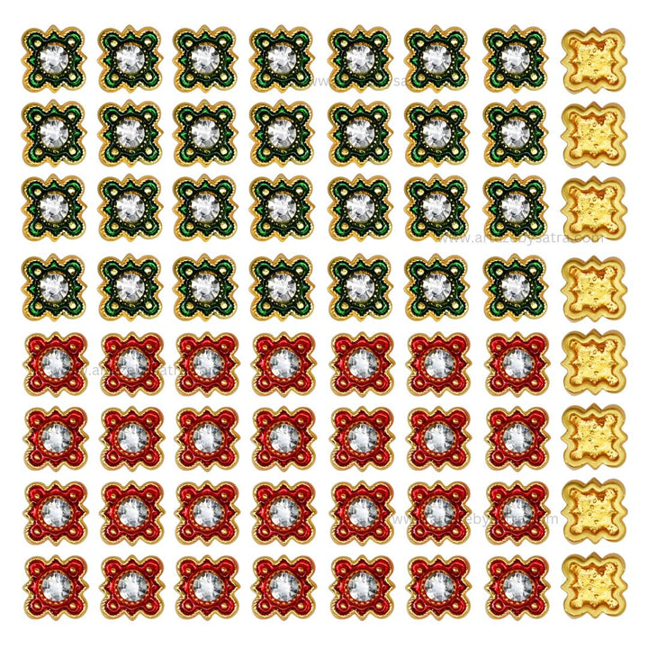 Meenakari Kundan Beads | Size : 10mm | Qty : 12pcs | MKB11