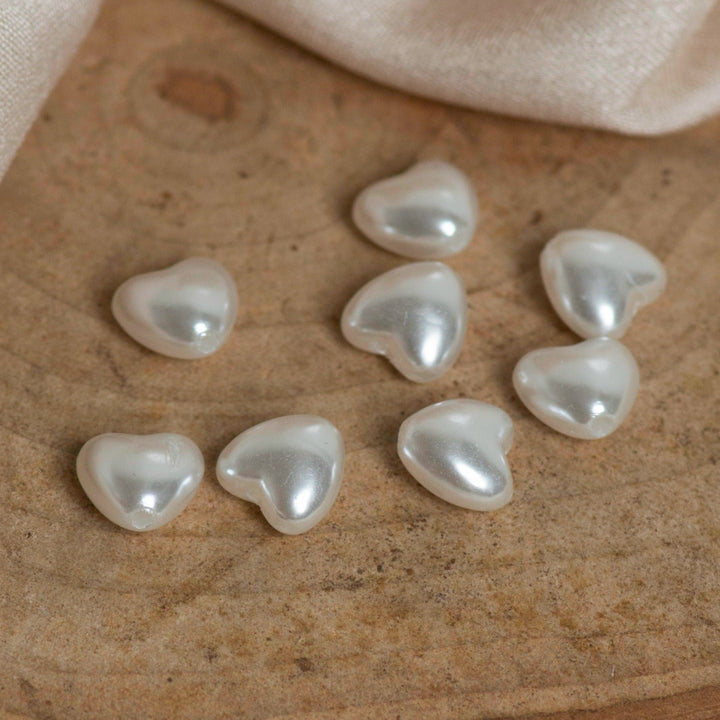 Uncut Heart Shape Pearl Beads