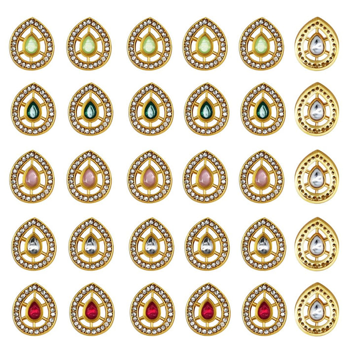 Meenakari Kundan Beads | Size : 18mm | Qty : 12pcs | C-633