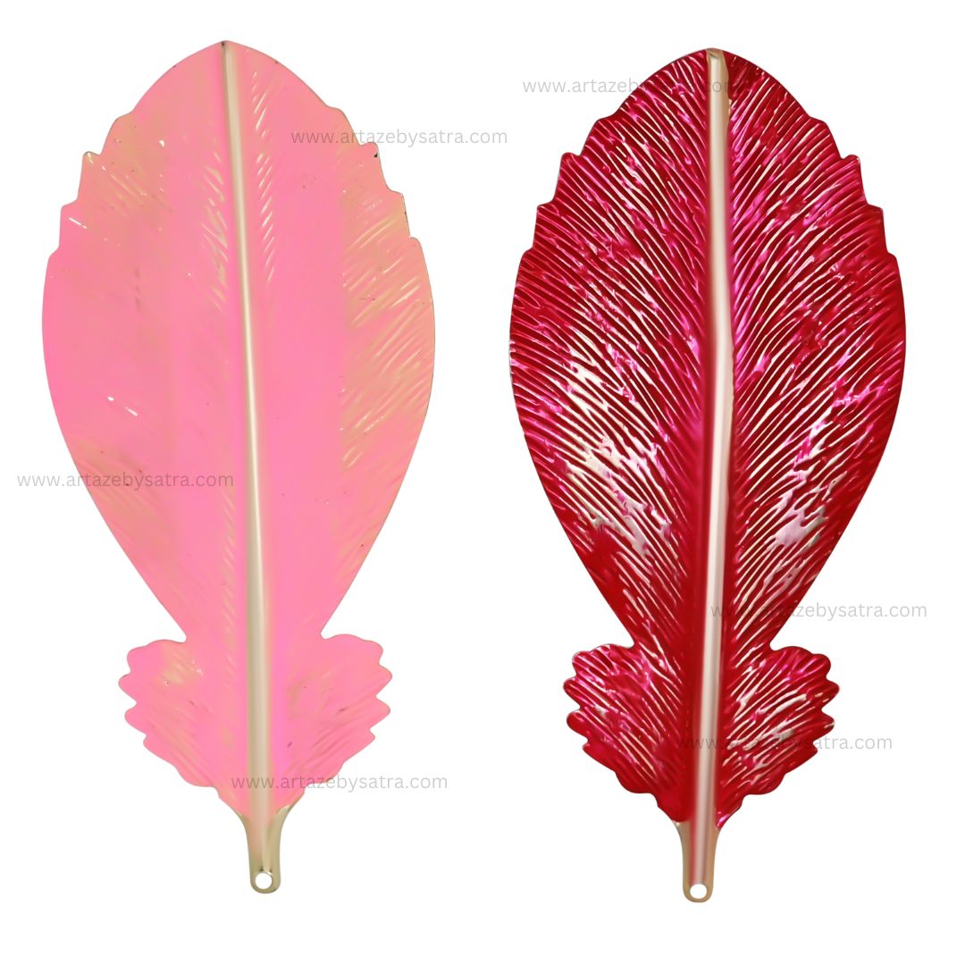 Leaf Coloured Metal Art | Size : 6inch | Qty : 2pcs