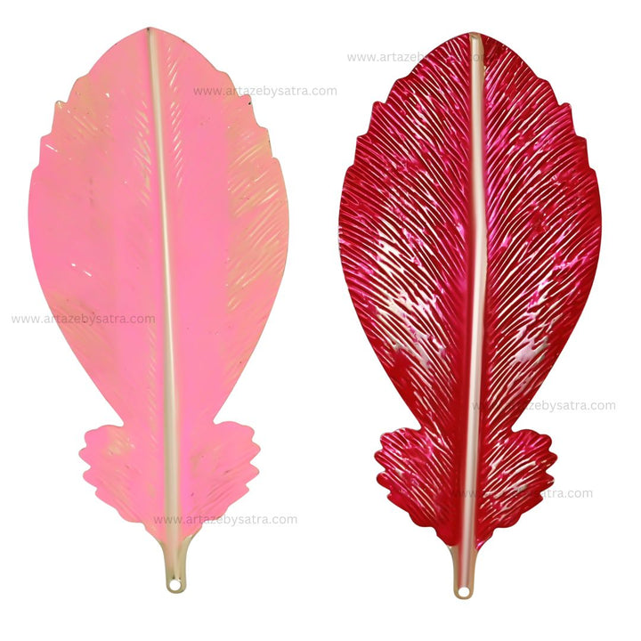 Leaf Coloured Metal Art | Size : 6inch | Qty : 2pcs