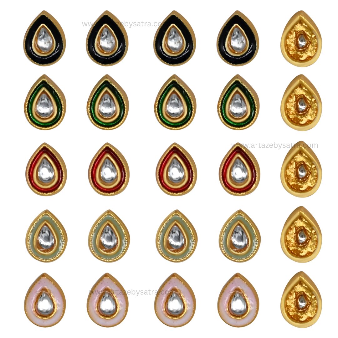 Meenakari Kundan Beads | Size : 12mm | 12pcs | MK-440