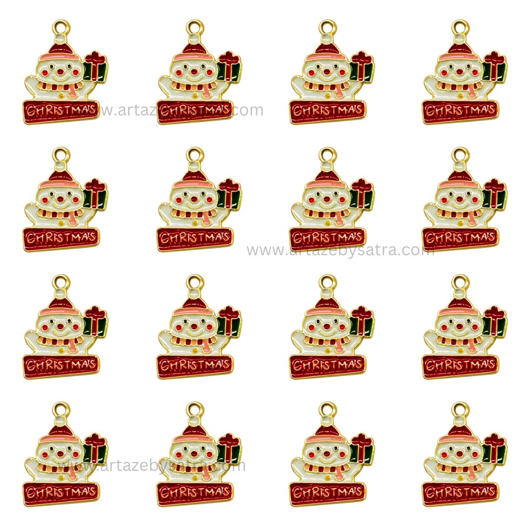 Christmas Santa Claus Charms | Size : 20mm | 6pcs