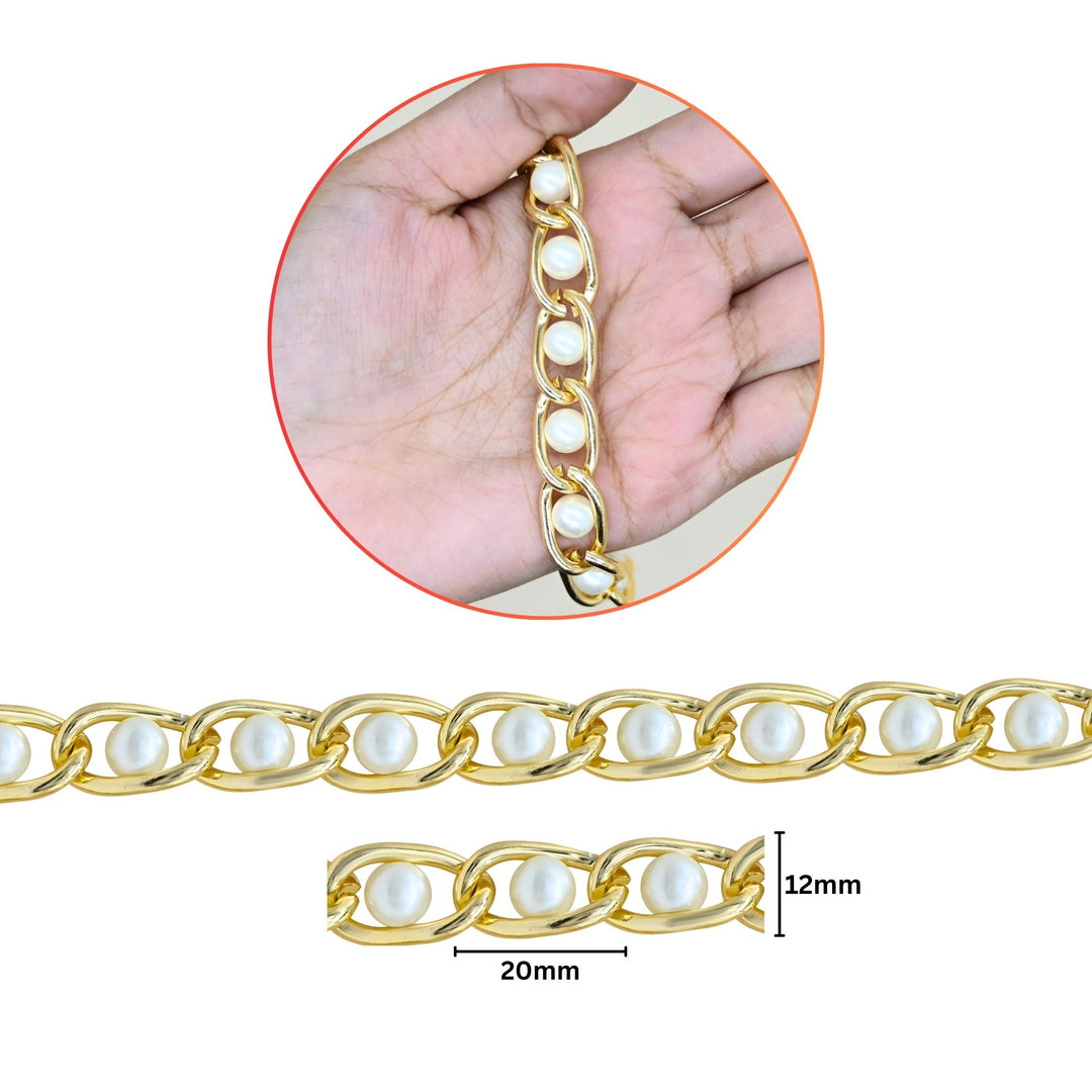 Aluminium Chain | Size : H-12mm W-20mm | Qty : 1mtr | JT-9-35-8