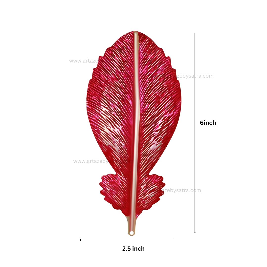 Leaf Coloured Metal Art | Size : 6inch | Qty : 2pcs