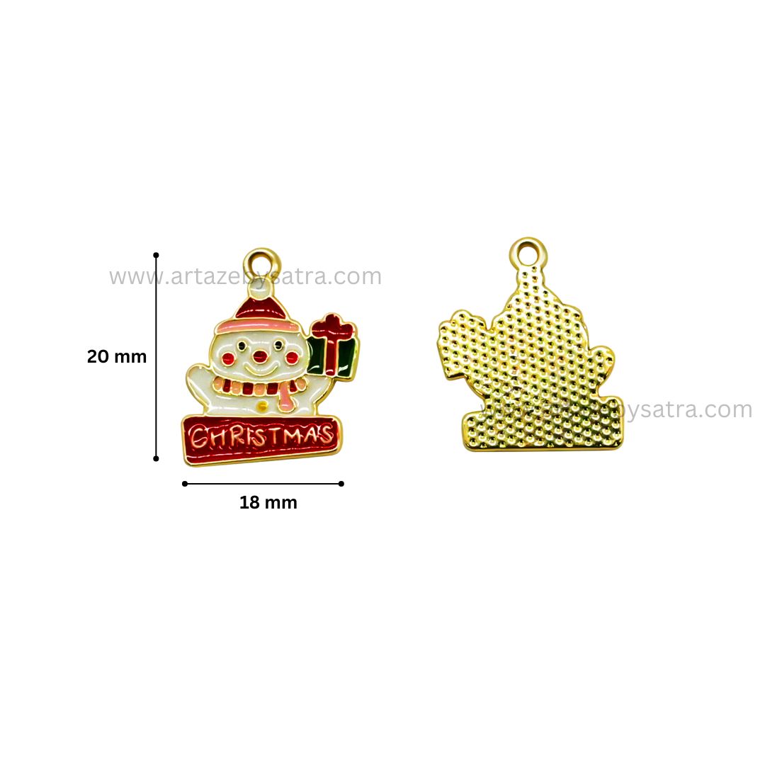 Christmas Santa Claus Charms | Size : 20mm | 6pcs