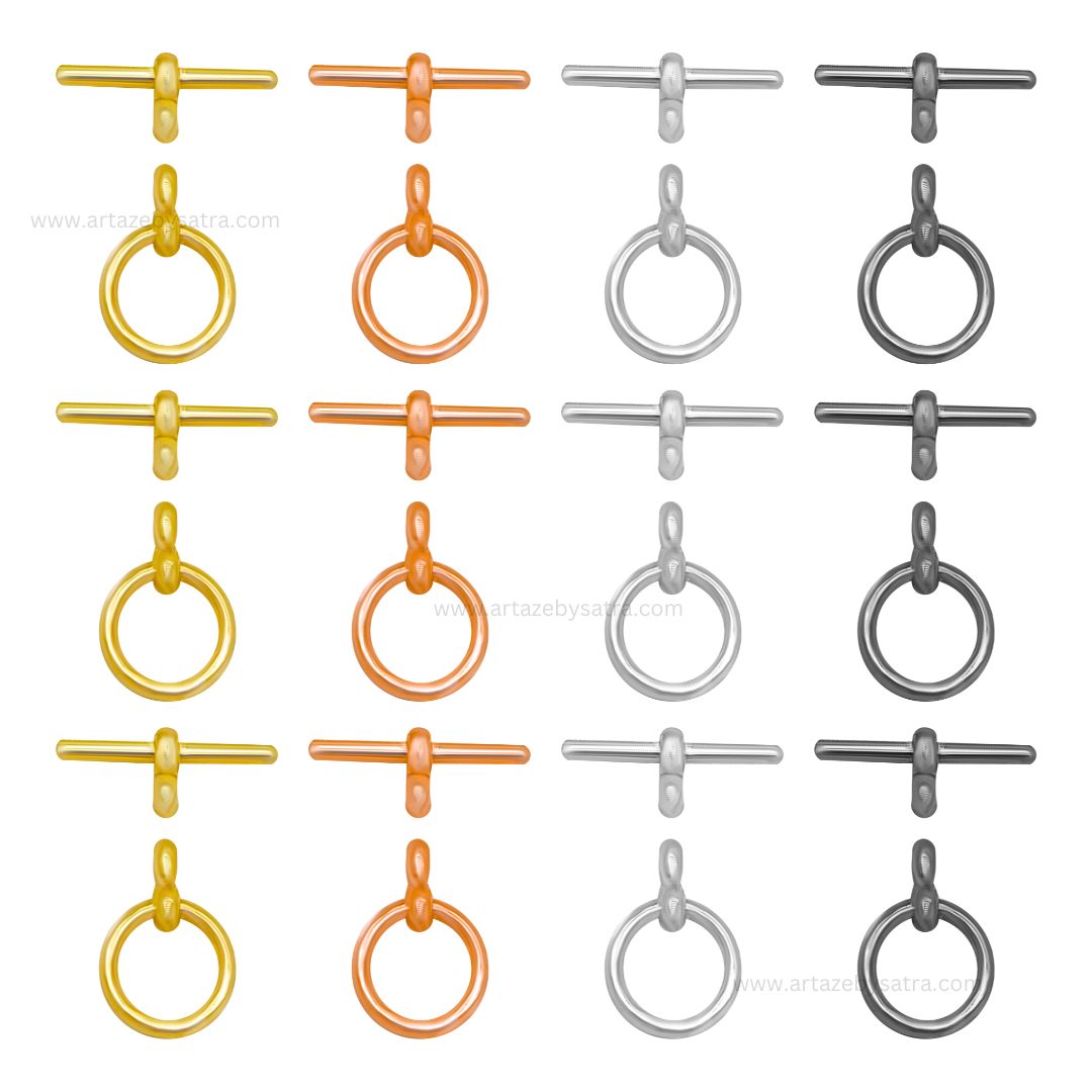 Round Toggle Clasps | Size : 12mm | Qty : 20pcs