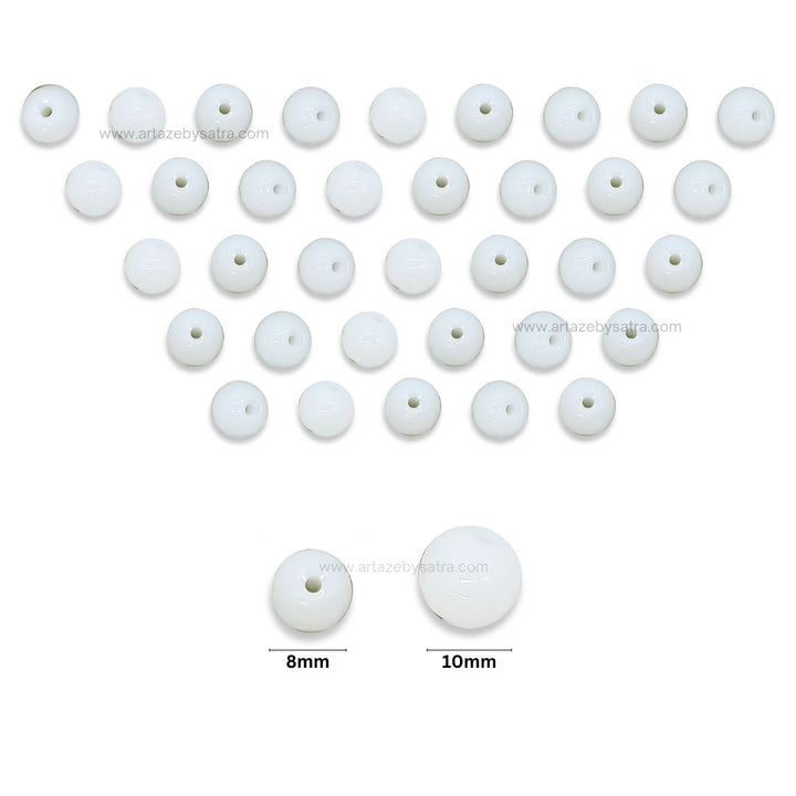 White Plastic Beads | Qty : 500g | PB83