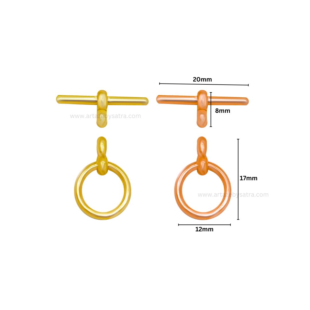 Round Toggle Clasps | Size : 12mm | Qty : 20pcs