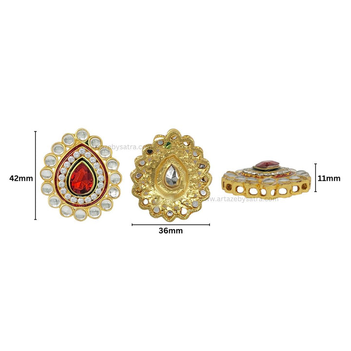 Meenakari Kundan Beads | Size : 31mm | Qty : 2pcs | MKB12