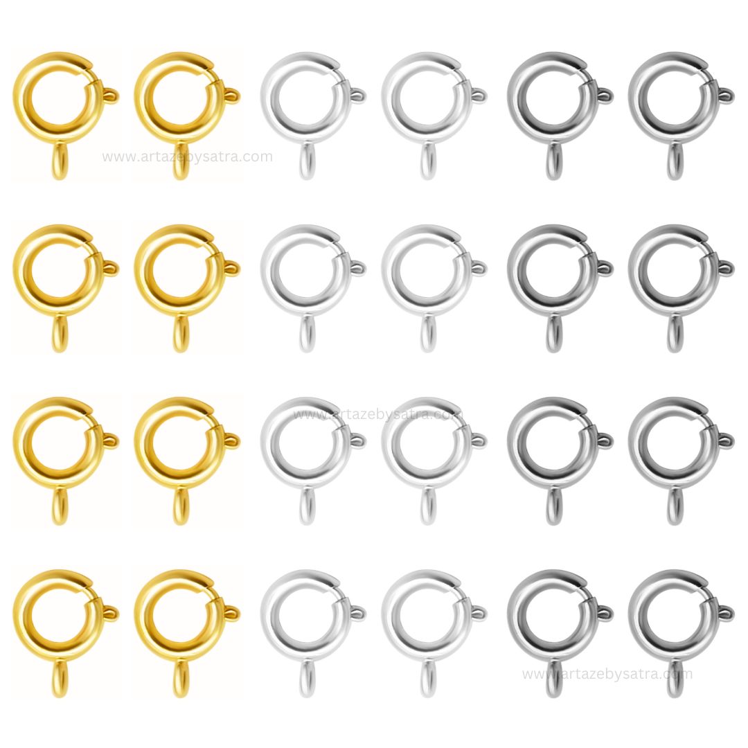 Open Spring Ring Round Clasps | Qty : 25pcs