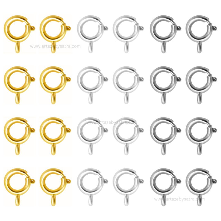 Open Spring Ring Round Clasps | Qty : 25pcs