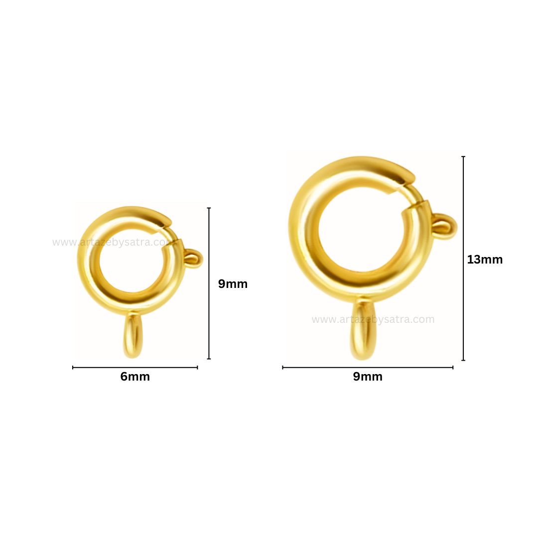 Open Spring Ring Round Clasps | Qty : 25pcs