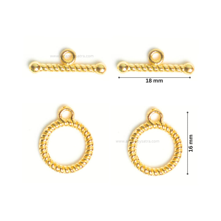 Designer Round Toggle Clasps | Size : 16mm | 20pcs