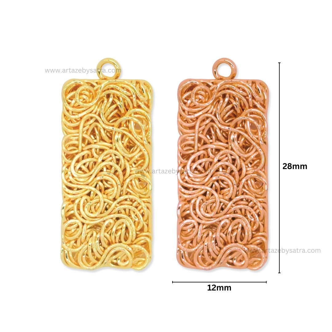 1 Naka Rectangle Wire Jewellery Design | Size : 28mm | 10pcs | WR18