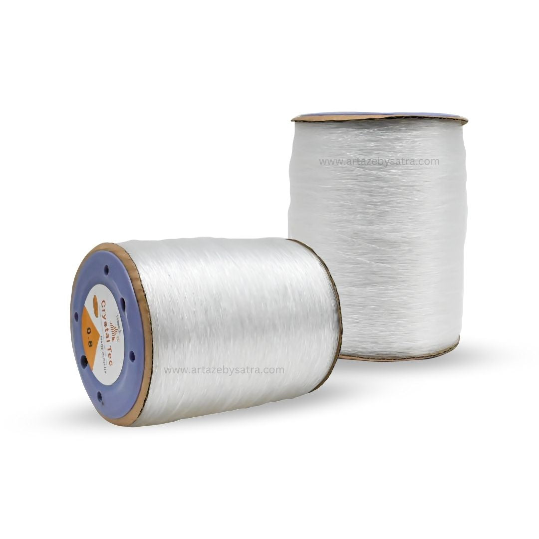 Transparent Elastic Crystal Thread  | Size : 0.8mm | Qty : 1000 mtr Roll