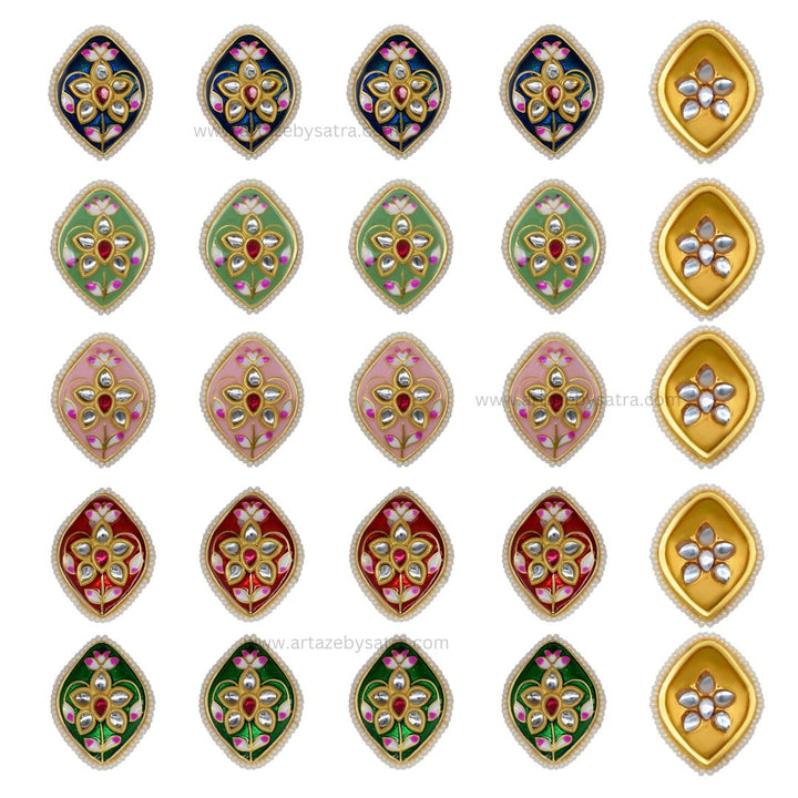 Meenakari Kundan Beads | Size : 26mm | Qty : 6pcs | C-595