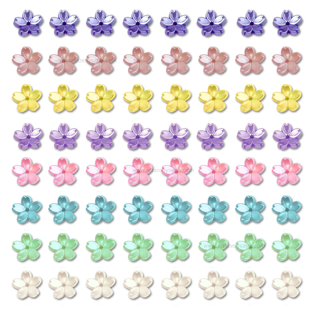 Colour Flower Hair Accessories | Size : 12mm | 100 Pcs