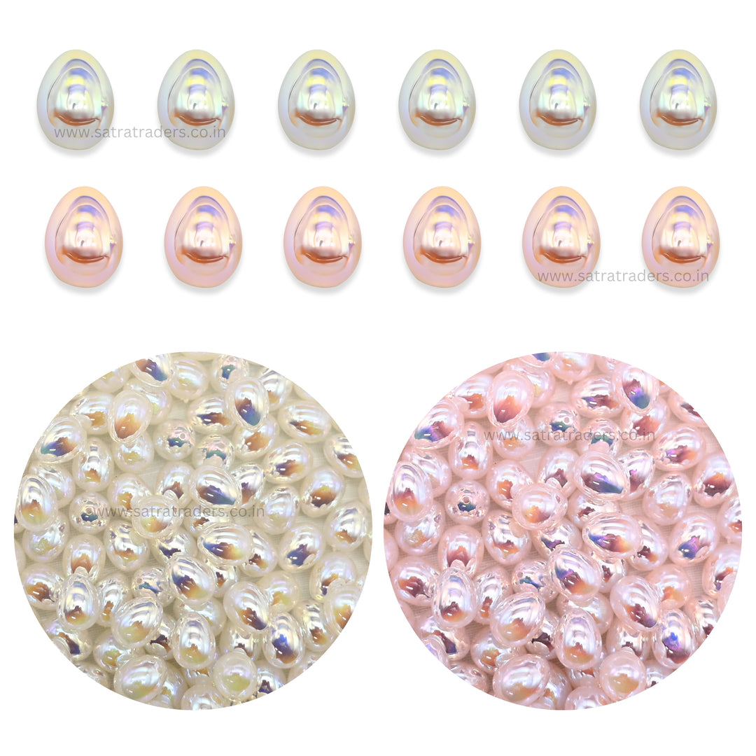 Oval Shape Uncut Beads | Size : 13mm | 6pcs