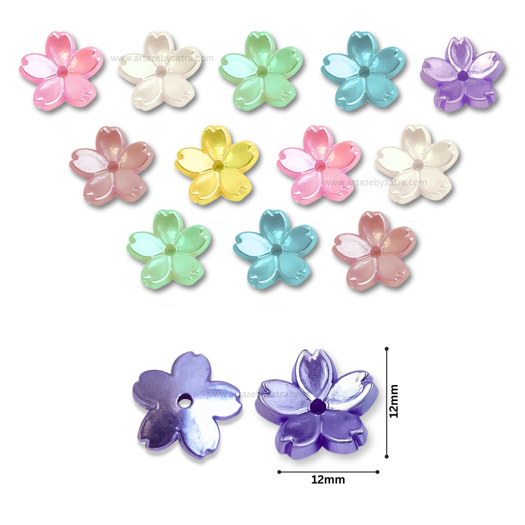 Colour Flower Hair Accessories | Size : 12mm | 100 Pcs