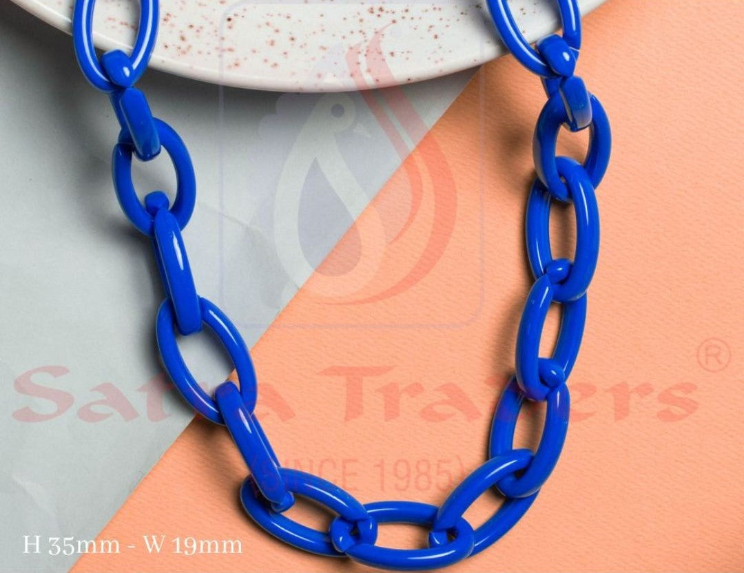 Acrylic Link Chain | Size : H-35mm W-19mm | 1mtr | AC27