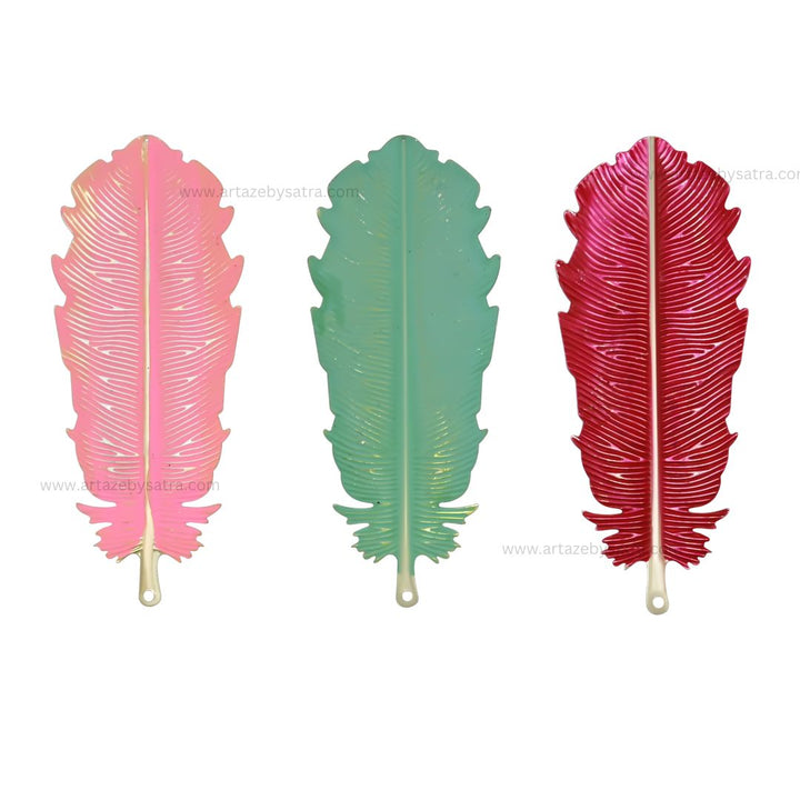 Leaf Coloured Metal Art | Size : 4.5inch | Qty : 10pcs