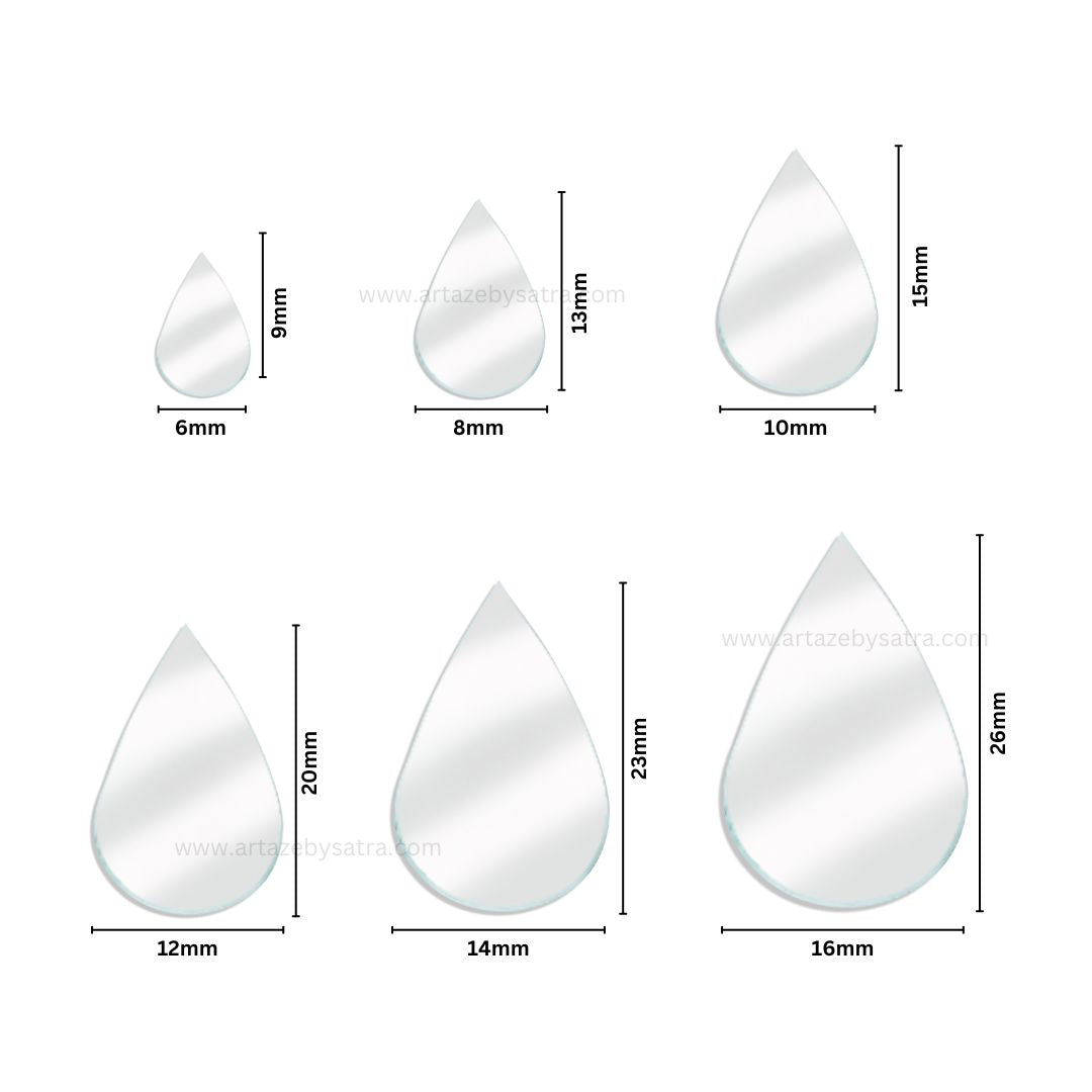 Teardrop Shape Mirror | Qty : 200grms