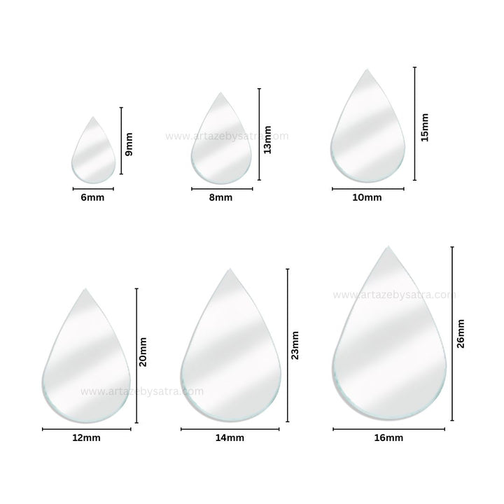 Teardrop Shape Mirror | Qty : 200grms