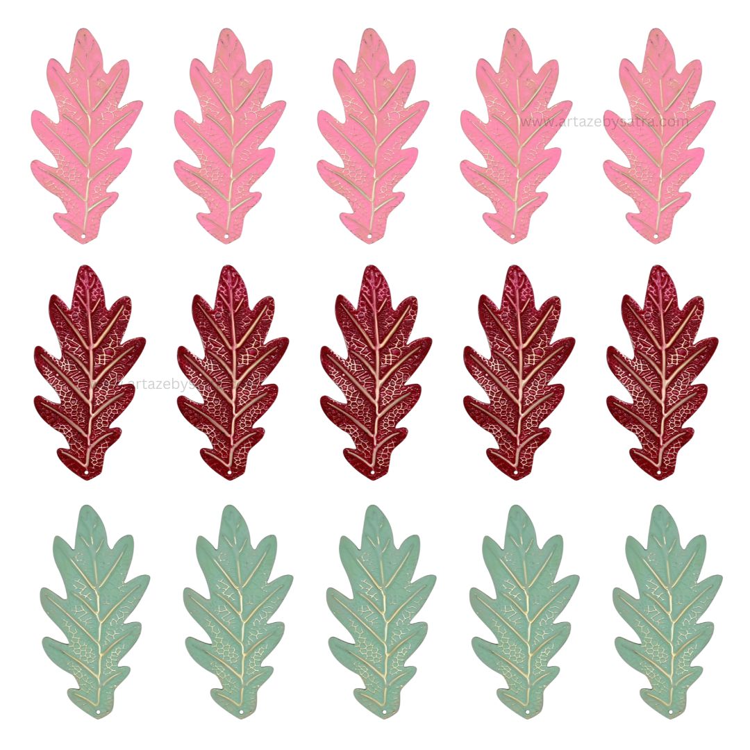 Leaf Coloured Metal Art | Size : 4inch | Qty : 10pcs