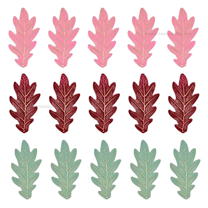 Leaf Coloured Metal Art | Size : 4inch | Qty : 10pcs