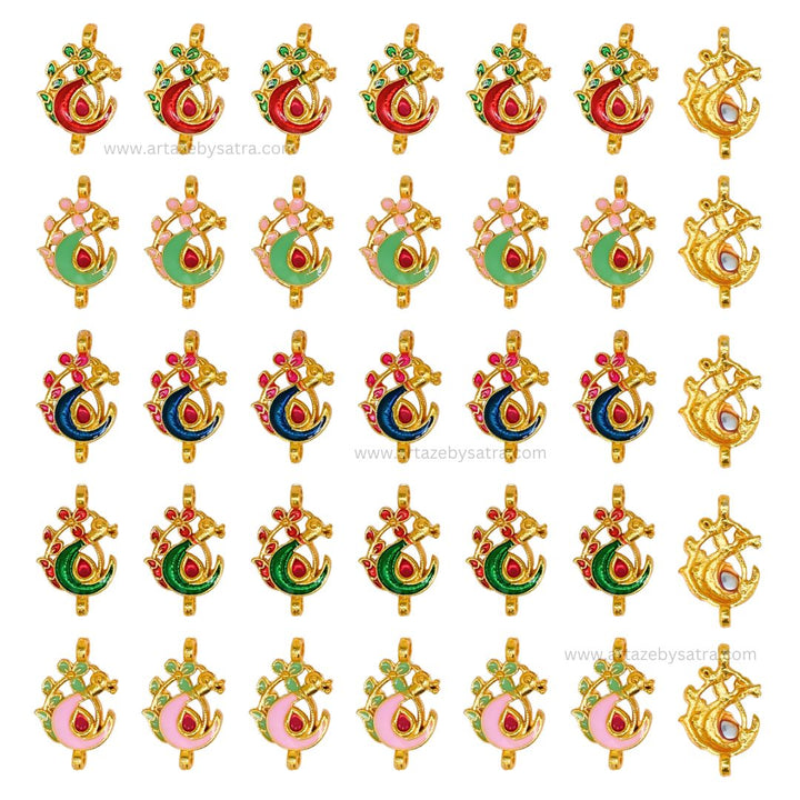 Meenakari Kundan Beads | Size : 23mm | Qty : 12pcs | C-481