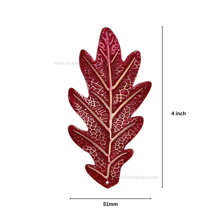 Leaf Coloured Metal Art | Size : 4inch | Qty : 10pcs