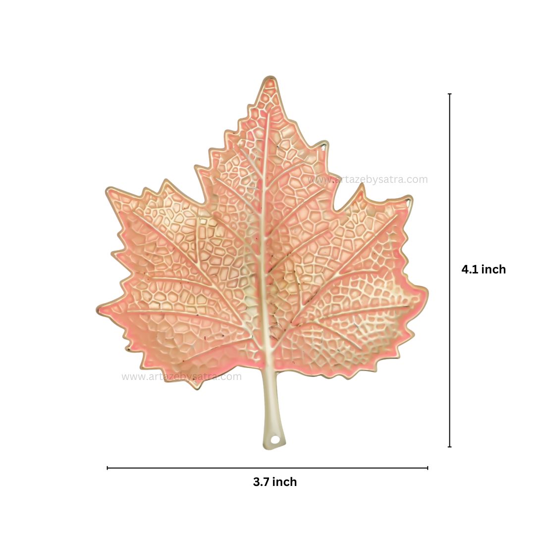 Leaf Coloured Metal Art | Size : 4inch | Qty : 4pcs