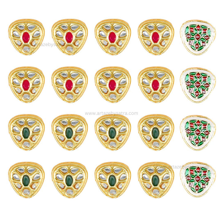 Meenakari Kundan Beads | Size : 21mm | Qty : 6pcs | MKB08