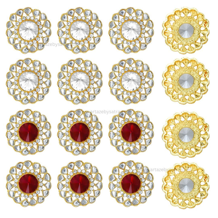 Meenakari Kundan Beads | Size : 43mm | Qty : 2pcs | MKB07