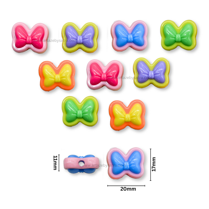 Assorted Bow Plastic Beads | Size: 20mm | PB13