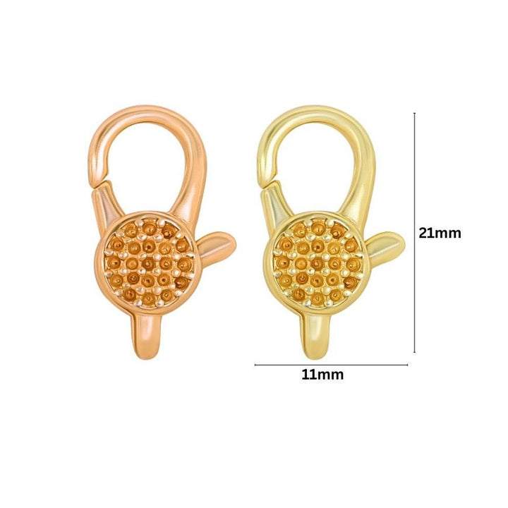 Brass Lobster With 18k Gold plated ( High Quality) | Size : 11mm | 2pcs