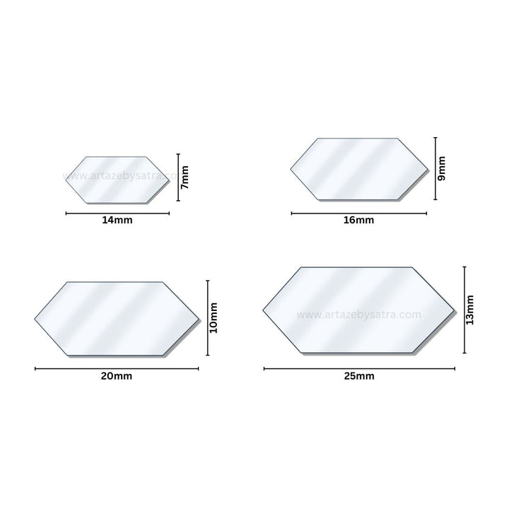 Hexagonal Shape Mirror | Qty : 200grms