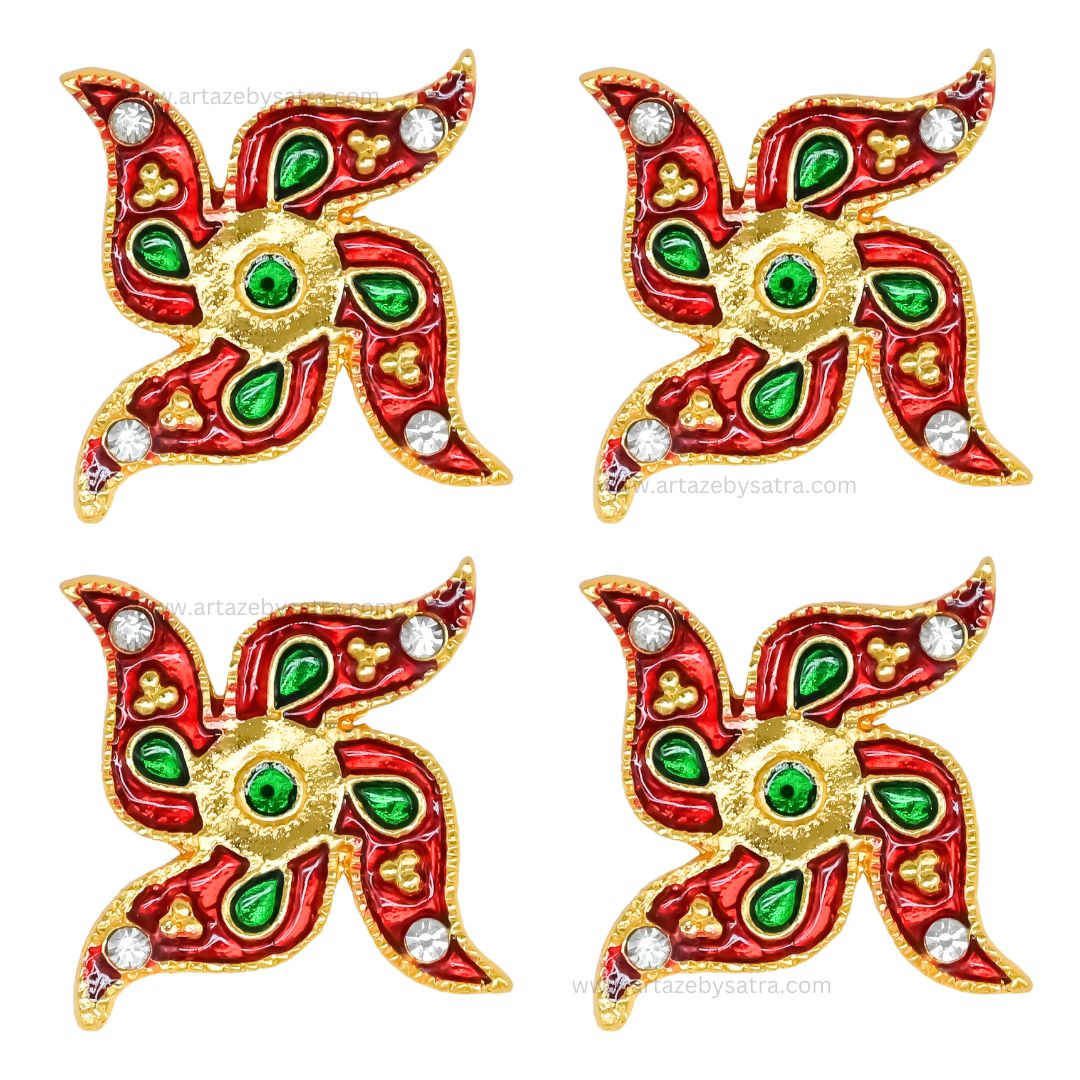 Meenakari Swastik Decor : Size : 22mm,29mm,37mm | MKB56