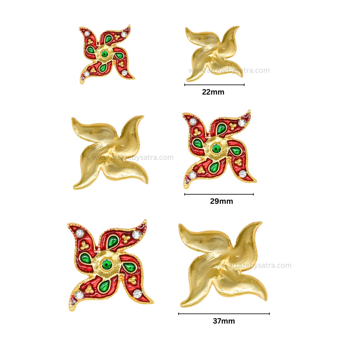 Meenakari Swastik Decor : Size : 22mm,29mm,37mm | MKB56