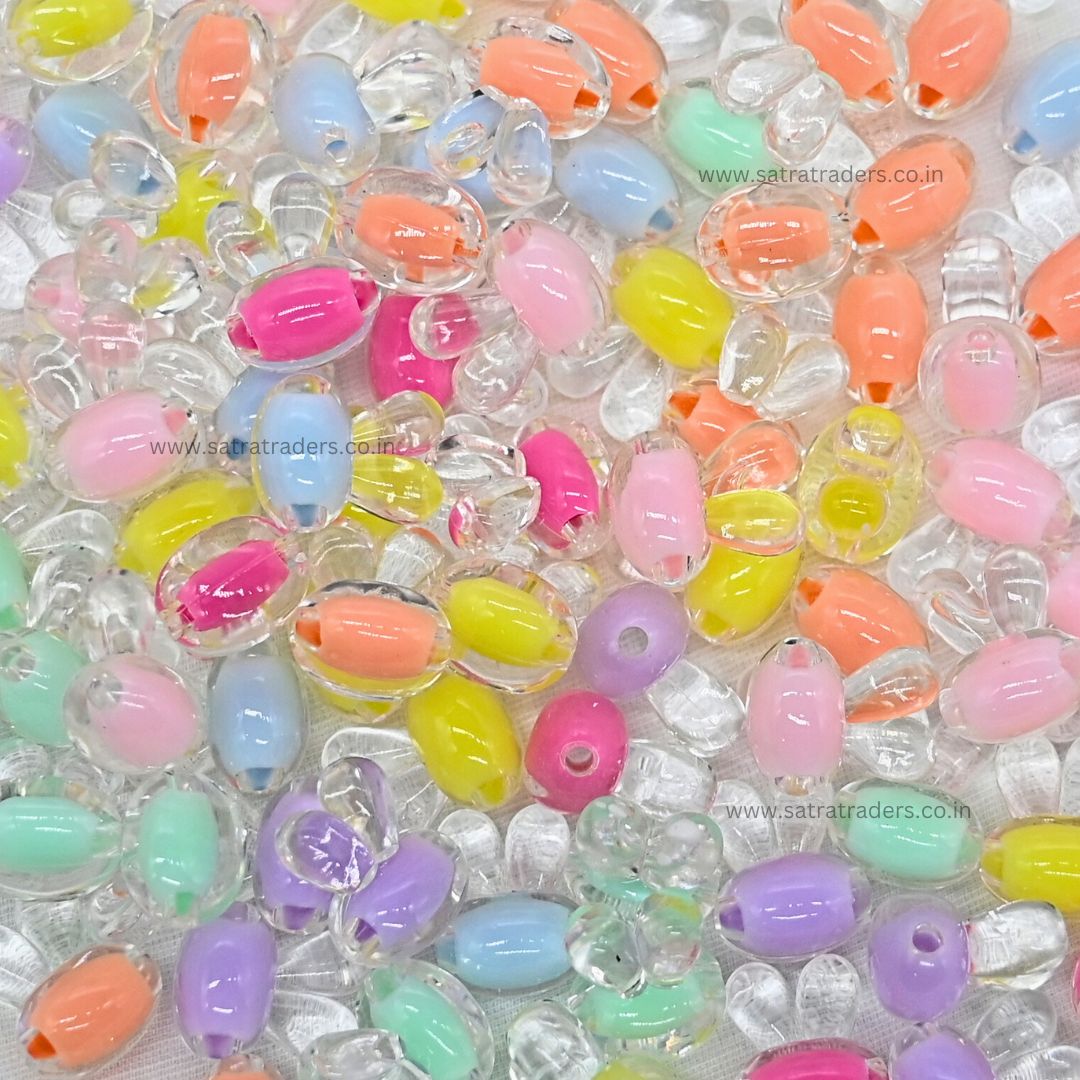 Assorted Bunny Transparent Pastel Plastic Beads | 100g | PB71