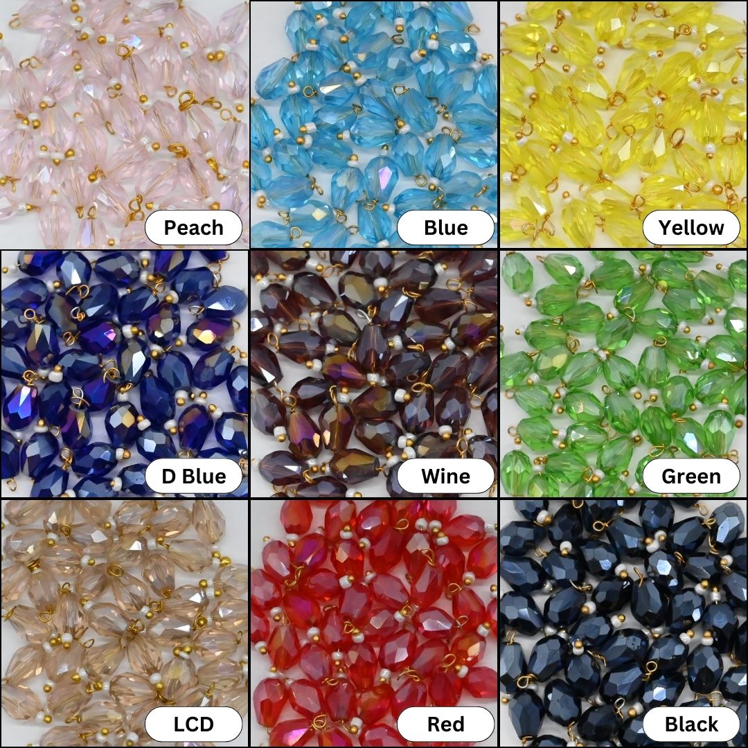 Rainbow Lariya Drop Shape Beads | Size : 16mm | Qty : 50pcs