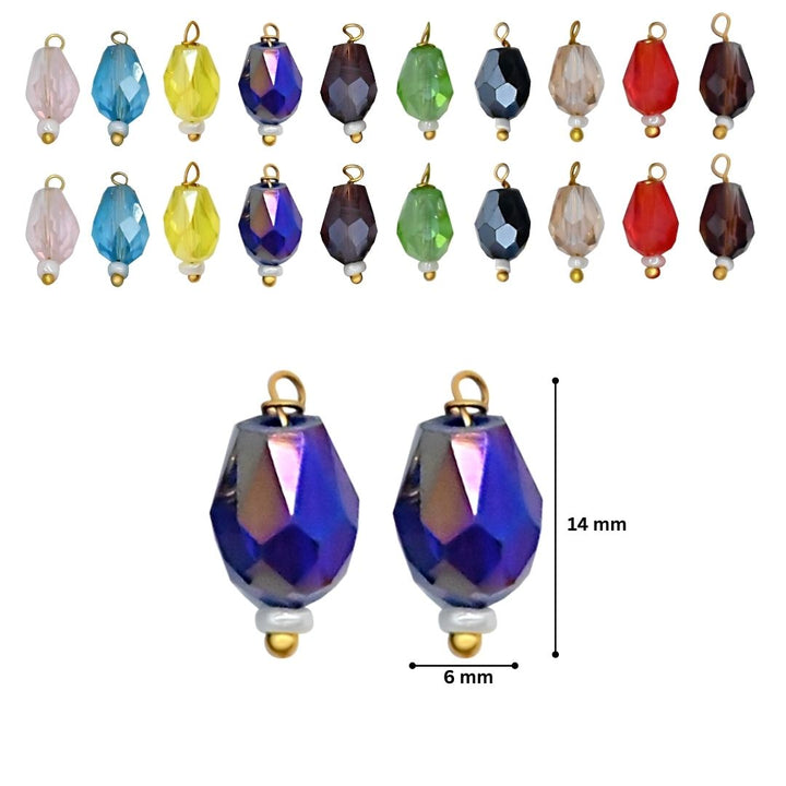 Rainbow Lariya Drop Shape Beads | Size : 16mm | Qty : 50pcs