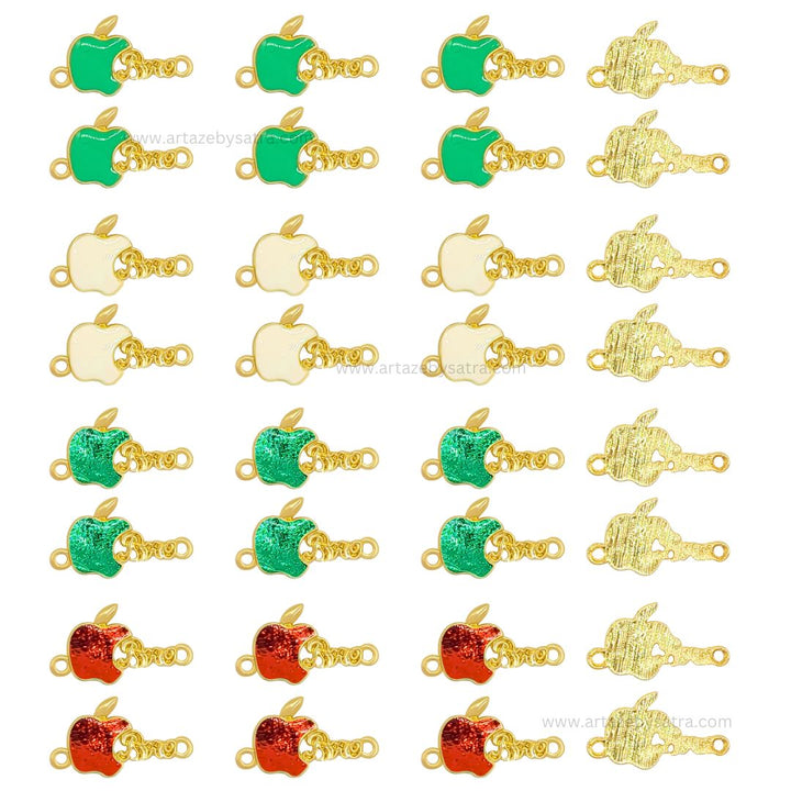 Apple Bro Meenakari Kundan Beads | Size : 14mm | Qty : 12pcs